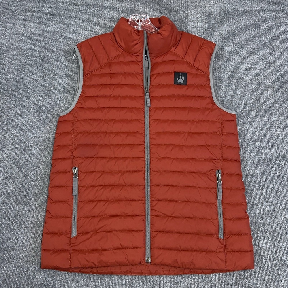 Duluth Alaskan Hardgear Puffin Vest Mens Small Red‎ Orange Gray Ripstop Full Zip